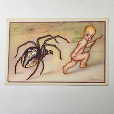 Near Mint 1912 Artist Signed A. Busi Postcard Spider & Cherub #2 of 3 Different picture