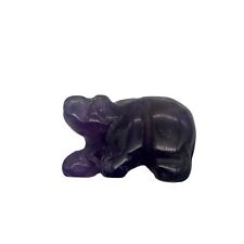 Stone Hand-Carved Natural Amethyst Bear Bead Figurine | 13x18x7mm | Purple picture