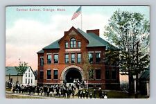 Orange MA-Massachusetts, Scenic View Of Central School, Vintage Postcard picture