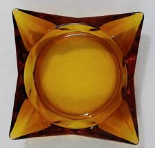 vintage - Heavy glass cigar ashtray - Size 6 x 6 x 1 1/4 in - No chips or cracks picture