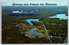 c 1960s Aerial View Presque Isle WI Scenic Chrome Vintage Postcard picture