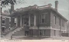 1915 BEARDSTOWN ILLINOIS CARNEGIE LIBRARY VINTAGE POSTCARD DB Stamp 1Cent picture