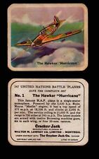 Cracker Jack United Nations Battle Planes Vintage You Pick Single Cards #1-70 picture