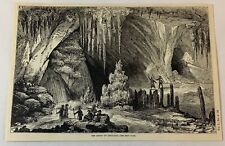 1876 magazine engraving~ THE GROTTO OF ANTIPAROS Greece picture