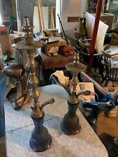 Hookah pipe ANTIQUE Blue glass with nice inlays in metal X2 picture