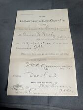 1903 Orphan’s Court Of Berks County. Reading, Pa. Letterhead picture