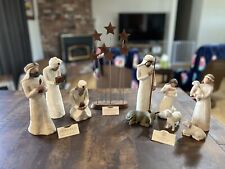 Willow Tree Full Nativity Set 3 Wisemen and Star Backdrop  picture