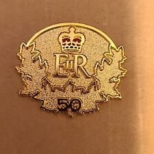 Queen Elizabeth II. 50 Anniversary Regina Lapel Pin Gold Tone E R 2002 picture