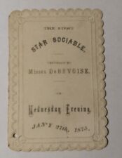 Antique 1875 Jamaica Queens, NY Star Social Dance Invitation Card Vtg DeBevoise picture