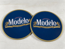 Pair of Metal Cerveza Modelo Cork Backed Coasters picture