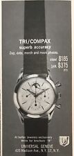 1960 Universal Geneve Tri/Compax Watch Superb Accuracy PRINT AD 5.5” Vintage picture