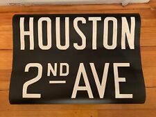 NY NYC SUBWAY ROLL SIGN HOUSTON STREET 2ND AVENUE MANHATTAN EAST SIDE VILLAGE picture