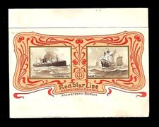 Early 1900's Advertising Postcard Red Star Line Program & Super Menu picture