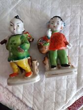 Vintage OK Japan Flower Girl and Boy Traditionally Dressed Figurines Set of 2 picture