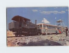 Postcard Old Cog Engine & Coach at the Summit Pikes Peak Colorado USA picture
