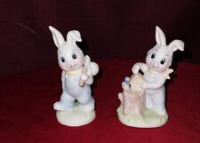Set of 2 Vintage Ceramic Easter Bunny Figurines picture
