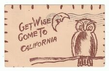 Vtg April 1905 GET WISE COME to CALIFORNIA Post Card Triple Cancelled Calif Mass picture