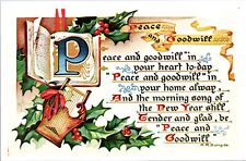 CONTINENTAL SIZE POSTCARD REPRODUCTION OF AN EARLY CLASSIC CHRISTMAS GREETING I picture