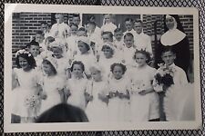 Catholic Grade School Class Nun Candle Boys Girls Continuation Vintage Photo picture
