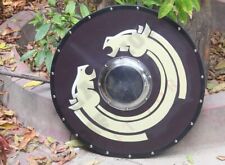 Viking Knights Battle Ready Norse Black Wooden Round Shield Viking round shield picture