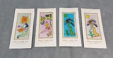 Vintage VIETNAM Merry Christmas MUNG LE GIANG SINH Silk CARD Lot of 4 picture
