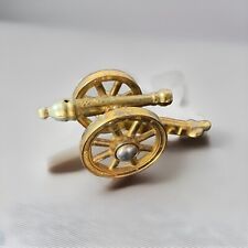 VTG  Miniature Brass Cannon Desk shelf sitter 4” Markings picture