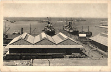 Vista del Puerto a Vuelo de Pajaro Veracruz Mexico Divided Postcard c1910 picture