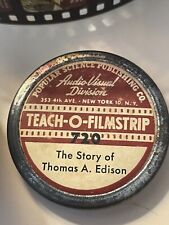 The Story of Thomas Edison 35mm Color Film Strip. 1954. With original canister picture