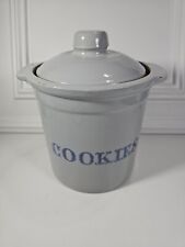 Vintage Monmouth Maple Leaf Gray & Blue Cookie Jar picture