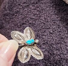 Oscar Alexius Authentic Sterling Silver Turquoise Dragonfly Navajo Hand Signed picture