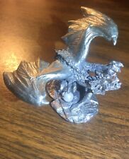 Pewter Paperweight Fierce Dragon Desk Office Collectible Fantasy Myth NEW VTG picture