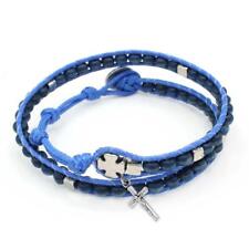 Ladder Design Blue Wooden Beads Wrap Around Rosary Bracelet picture