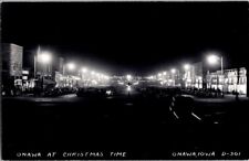Vintage RPPC Postcard Onawa at Night During Christmas Season Onawa IA Iowa J-358 picture