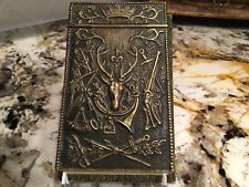 French Bronze Notepad Holder Signed Max LeVerrier circa 1940’s Paris Hunting  picture