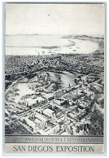 c1915 Aerial View The City & Bay Panama California Exposition San Diego Postcard picture