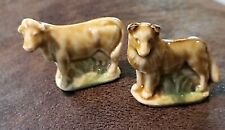Lot of 2 Wade Minature Decorative Figurines. Collie and Cow Great Condition picture