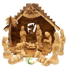 Christmas Nativity set from the Holy Land |Large wooden Nativity scene picture