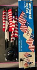 Vintage Bicentennial Flag Set Historic 5 Replica Flags with Base JCPenney picture