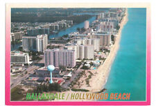 Hallandale Hollywood Beach FL Postcard Aerial picture