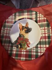 Celtic Canines Christmas  8-1/4” German Shepherd Salad/Dessert plate picture
