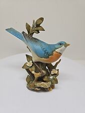 Vintage Bluebird Figurine Masterpiece Porcelain Homco 1984 Perched Branch D47 picture