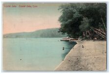 1910 Crystal Lake View Boats Scene Crystal Lake Connecticut CT Antique Postcard picture