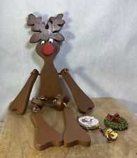 Mixed Vintage Christmas Lot-Pins-Sitting Reindeer- Watch picture