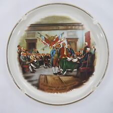 Vintage Declaration of Independence Ashtray / Large Porcelain John Trumbull picture