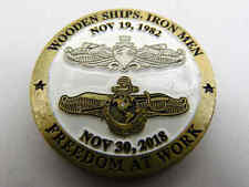 USN WOODEN SHIPS IRON MEN FREEDOM AT WORK CHALLENGE COIN picture