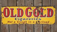 VINTAGE OLD GOLD CIGARETTES PORCELAIN SIGN ORIGINAL TOBACCO ADVERTISING SIGN picture