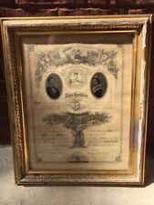 Antique 1871 Marriage Certificate NEW YORK Very RARE orig frame 151 YEARS OLD  picture