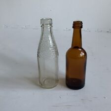 Two Miniature Antique / Vintage Bottles Pontil Hand Blown picture