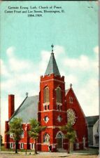 1911. BLOOMINGTON, ILL. GERMAN EVANGELICAL LUTHERAN CHURCH. POSTCARD. picture