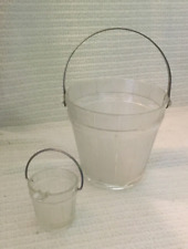 Vintage Hazel-Atlas Depression ERA Pressed Glass Ashtray & empty Bucket 2pc picture